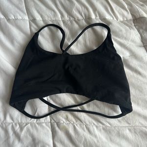 Open back sports bra